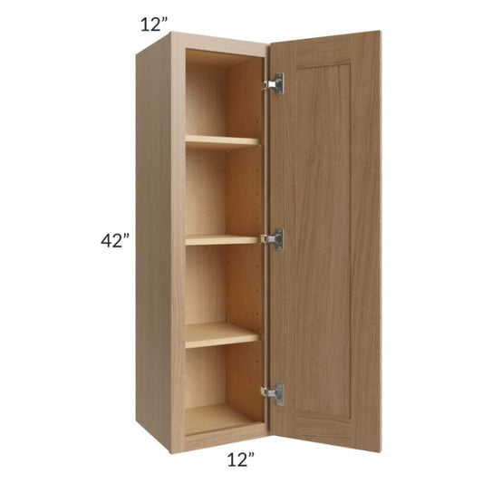 RTA Asheville Rift Oak Shaker 12" x 42" Wall Cabinet - Right Finished Side