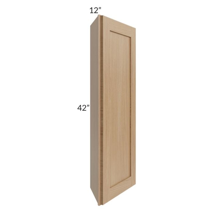 RTA Asheville Rift Oak Shaker 12" x 42" Wall End Angle Cabinet with 2 Decorative End Panels