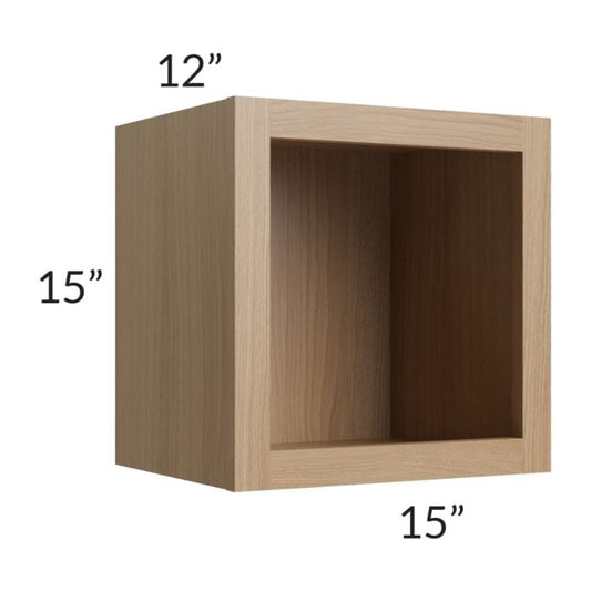 RTA Asheville Rift Oak Shaker 15" x 15" Wall Open Cabinet