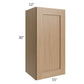 RTA Asheville Rift Oak Shaker 15" x 30" Wall Cabinet - Both Finished Sides with 2 Decorative End Panels