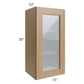 RTA Asheville Rift Oak Shaker 15" x 30" Wall Glass Door Cabinet