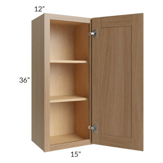 RTA Asheville Rift Oak Shaker 15" x 36" Wall Cabinet - Both Finished Sides