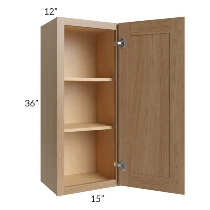 RTA Asheville Rift Oak Shaker 15" x 36" Wall Cabinet