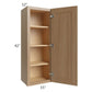 RTA Asheville Rift Oak Shaker 15" x 42" Wall Cabinet - Right Finished Side with s Decorative End Panels