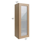 RTA Asheville Rift Oak Shaker 15" x 42" Wall Glass Door Cabinet with 1 Decorative End Panel