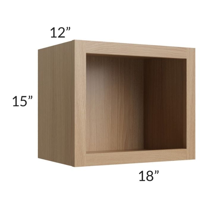 RTA Asheville Rift Oak Shaker 18" x 15" Wall Open Cabinet