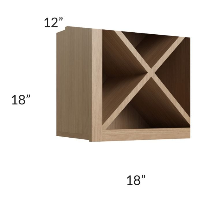 RTA Asheville Rift Oak Shaker 18" x 18" Wine Rack Cabinet