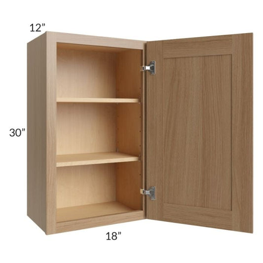 RTA Asheville Rift Oak Shaker 18 " x 30" Wall Cabinet - Left Finished Side