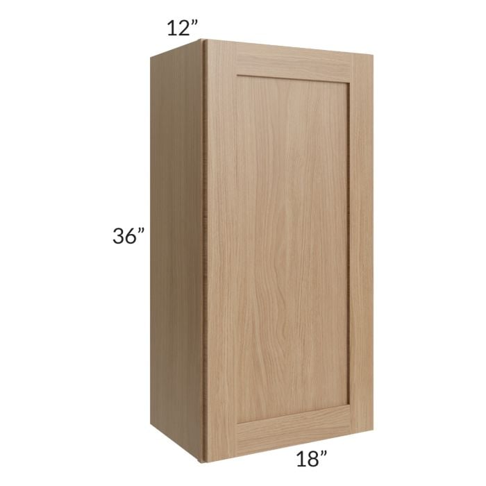 RTA Asheville Rift Oak Shaker 18" x 36" Wall Cabinet - Both Finished Sides with 1 Decorative End Panel