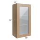 RTA Asheville Rift Oak Shaker 18" x 36" Wall Glass Door Cabinet