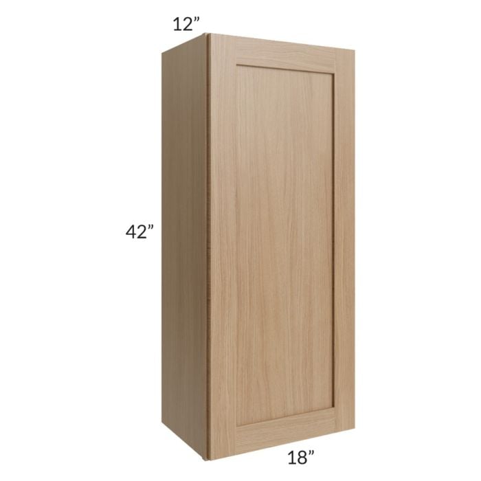RTA Asheville Rift Oak Shaker 18" x 42" Wall Cabinet - Right Finished Side with s Decorative End Panels