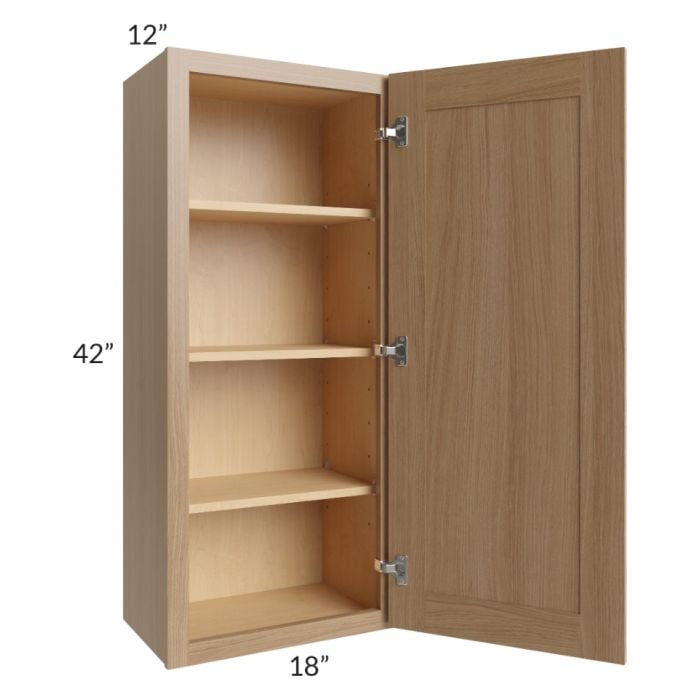 RTA Asheville Rift Oak Shaker 18" x 42" Wall Cabinet with 1 Decorative End Panel