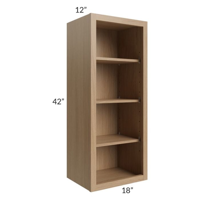 RTA Asheville Rift Oak Shaker 18" x 42" Wall Open Cabinet