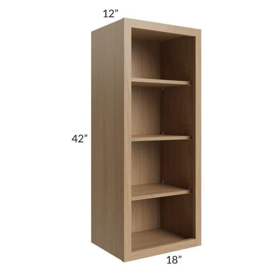 RTA Asheville Rift Oak Shaker 18" x 42" Wall Open Cabinet