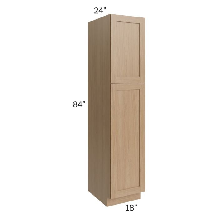 RTA Asheville Rift Oak Shaker 18" x 84" Wall Pantry with 2 Roll Out Trays