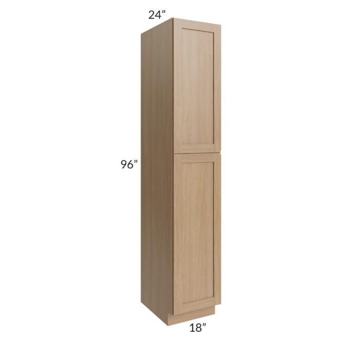 RTA Asheville Rift Oak Shaker 18" x 96" Wall Pantry with 1 Decorative End Panel