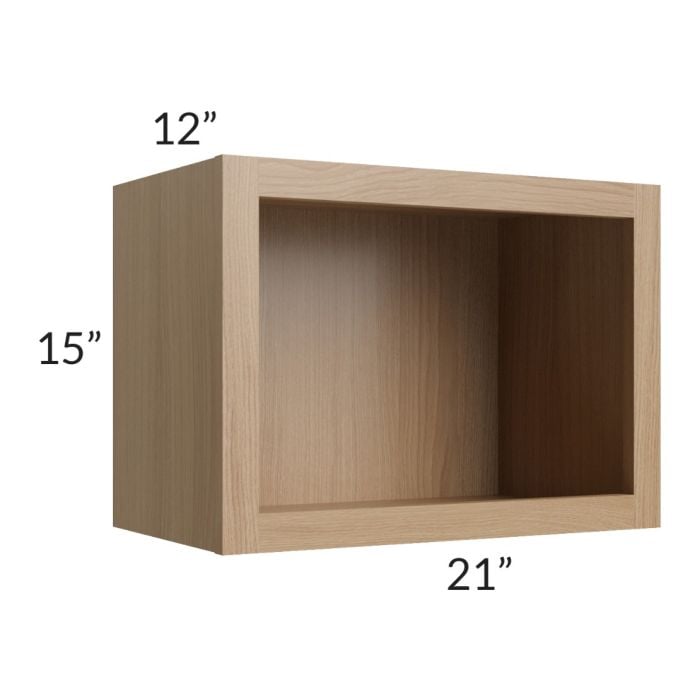 RTA Asheville Rift Oak Shaker 21" x 15" Wall Open Cabinet