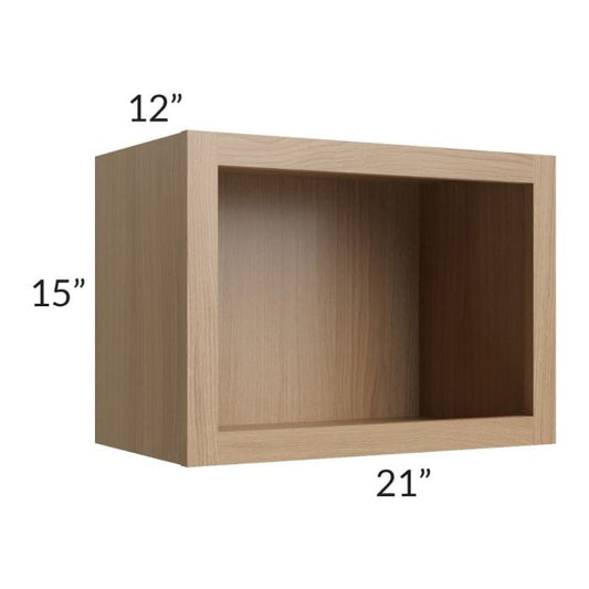 RTA Asheville Rift Oak Shaker 21" x 15" Wall Open Cabinet