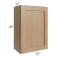RTA Asheville Rift Oak Shaker 21" x 30" Wall Cabinet