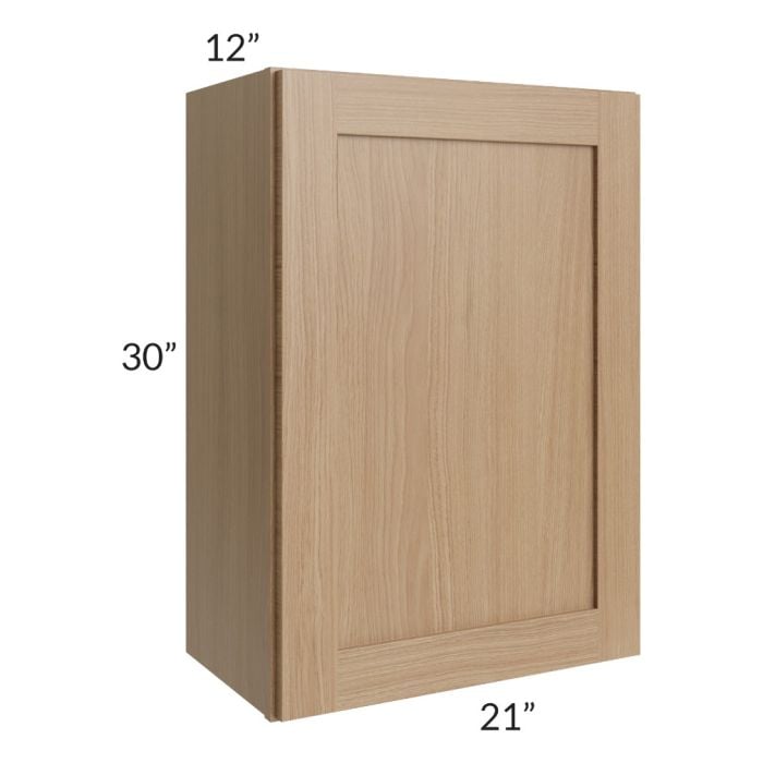 RTA Asheville Rift Oak Shaker 21 " x 30" Wall Cabinet - Left Finished Side with 1 Decorative End Panel