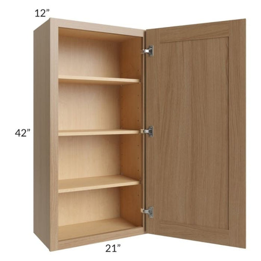 RTA Asheville Rift Oak Shaker 21" x 42" Wall Cabinet with 2 Decorative End Panel