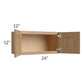 RTA Asheville Rift Oak Shaker 24" x 12" Wall Cabinet - Both Finished Sides