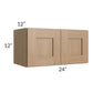 RTA Asheville Rift Oak Shaker 24" x 12" Wall Cabinet - Right Finished Side