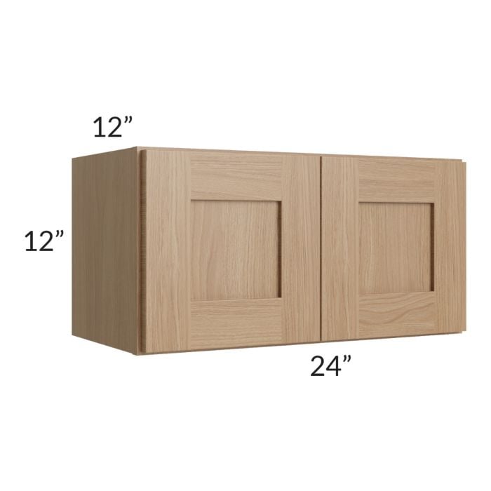 RTA Asheville Rift Oak Shaker 24" x 12" Wall Cabinet - Right Finished Side