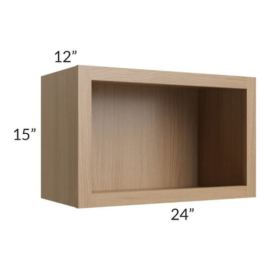 RTA Asheville Rift Oak Shaker 24" x 15" Wall Open Cabinet