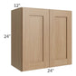 RTA Asheville Rift Oak Shaker 24" x 24" Wall Cabinet - Both Finished Sides