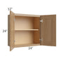 RTA Asheville Rift Oak Shaker 24" x 24" Wall Cabinet - Left Finished Side