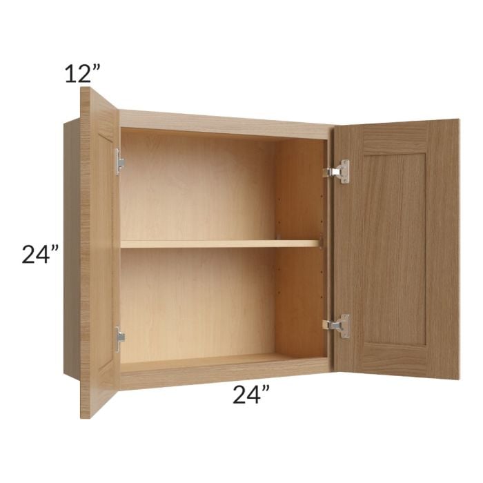 RTA Asheville Rift Oak Shaker 24" x 24" Wall Cabinet - Right Finished Side