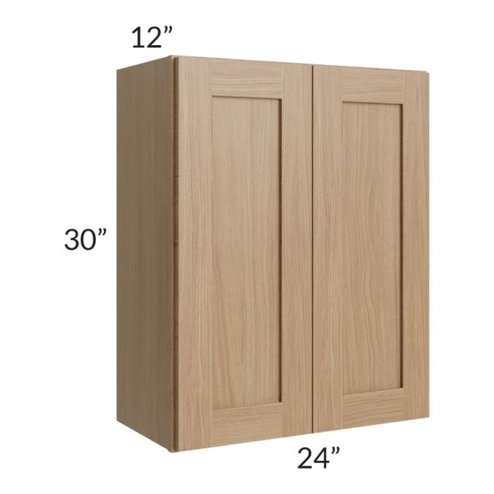 RTA Asheville Rift Oak Shaker 24" x 30" Wall Cabinet - Left Finished Side
