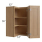 RTA Asheville Rift Oak Shaker 24" x 36" Easy Reach Wall Cabinet with 1 Decorative End Panel