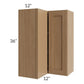 RTA Asheville Rift Oak Shaker 24" x 36" Easy Reach Wall Cabinet with 2 Decorative End Panels