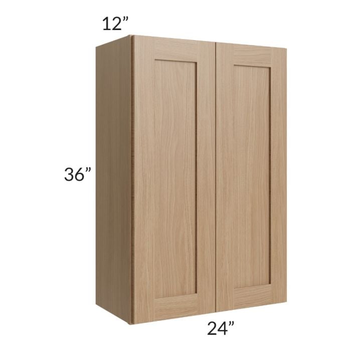 RTA Asheville Rift Oak Shaker 24" x 36" Wall Cabinet with 1 Decorative End Panel