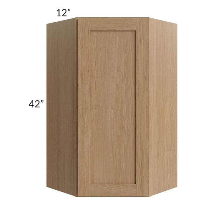 RTA Asheville Rift Oak Shaker 24" x 42" Diagonal Corner Wall Cabinet with 2 Decorative End Panesls