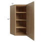RTA Asheville Rift Oak Shaker 24" x 42" Diagonal Corner Wall Cabinet with 2 Decorative End Panesls
