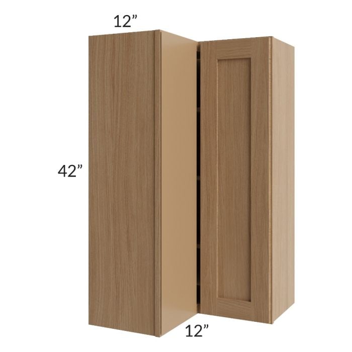 RTA Asheville Rift Oak Shaker 24" x 42" Easy Reach Wall Cabinet with 1 Decorative End Panel