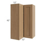 RTA Asheville Rift Oak Shaker 24" x 42" Easy Reach Wall Cabinet with 2 Decorative End Panels