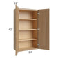 RTA Asheville Rift Oak Shaker 24" x 42" " Wall Cabinet - Left Finished Side with 2 Decorative End Panels