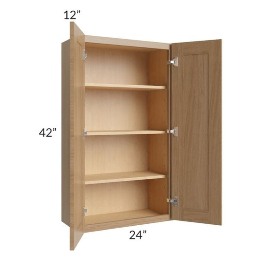 RTA Asheville Rift Oak Shaker 24" x 42" Wall Cabinet with 2 Decorative End Panel