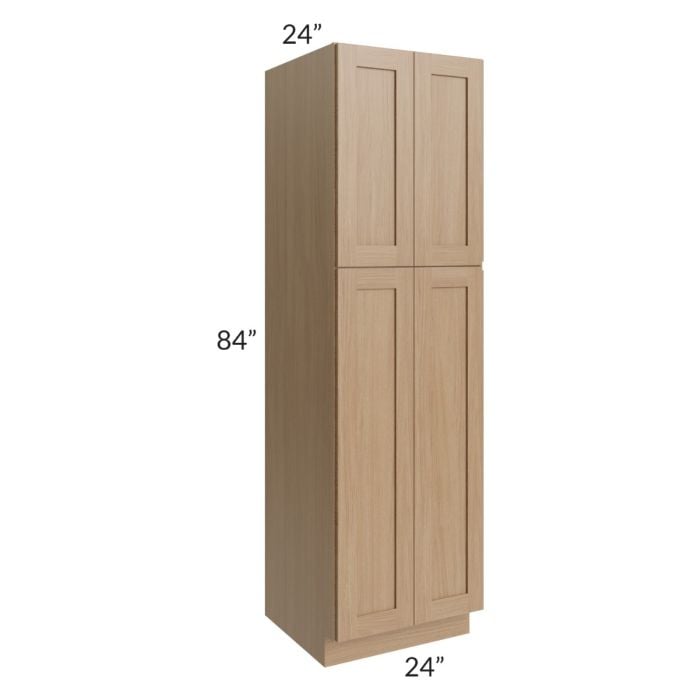 RTA Asheville Rift Oak Shaker 24" x 84" Wall Pantry with 1 Roll Out Tray