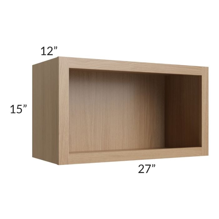 RTA Asheville Rift Oak Shaker 27" x 15" Wall Open Cabinet