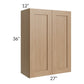 RTA Asheville Rift Oak Shaker 27" x 36" Wall Cabinet - Left Finished Side with 1 Decorative End Panel