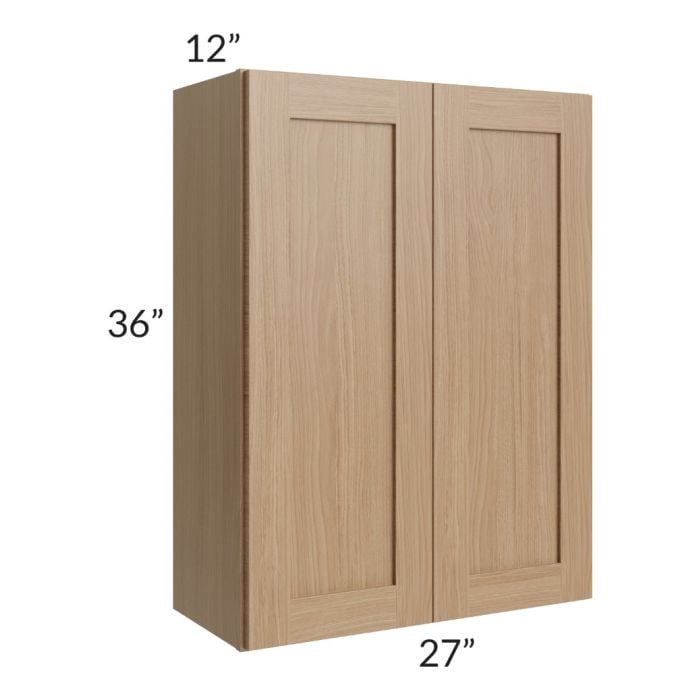 RTA Asheville Rift Oak Shaker 27" x 36" Wall Cabinet - Right Finished Side with 1 Decorative End Panel