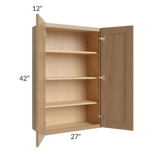 RTA Asheville Rift Oak Shaker 27" x 42" Wall Cabinet - Left Finished Side