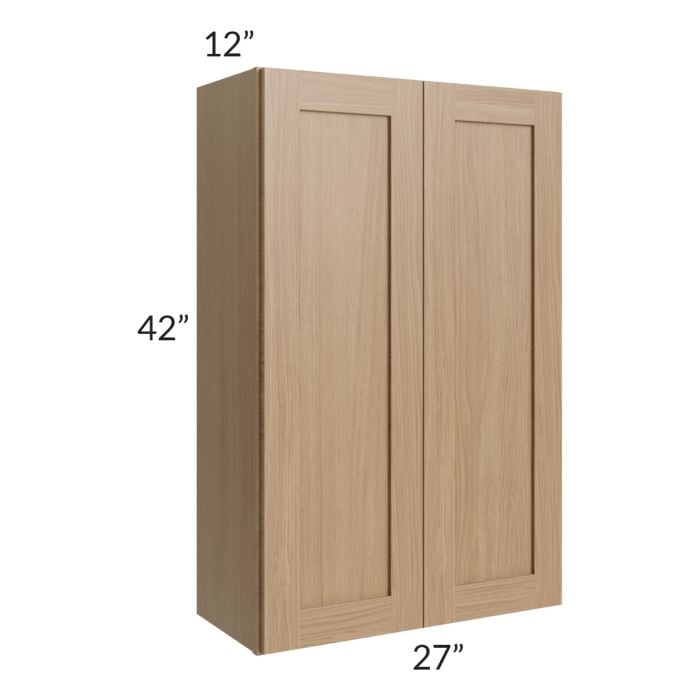RTA Asheville Rift Oak Shaker 27" x 42" Wall Cabinet with 2 Decorative End Panel