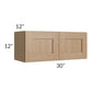 RTA Asheville Rift Oak Shaker 30" x 12" Wall Cabinet - Left Finished Side