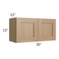 RTA Asheville Rift Oak Shaker 30" x 15" Wall Cabinet - Left Finished Side